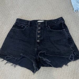 Abercrombie and Fitch black denim shorts size 8